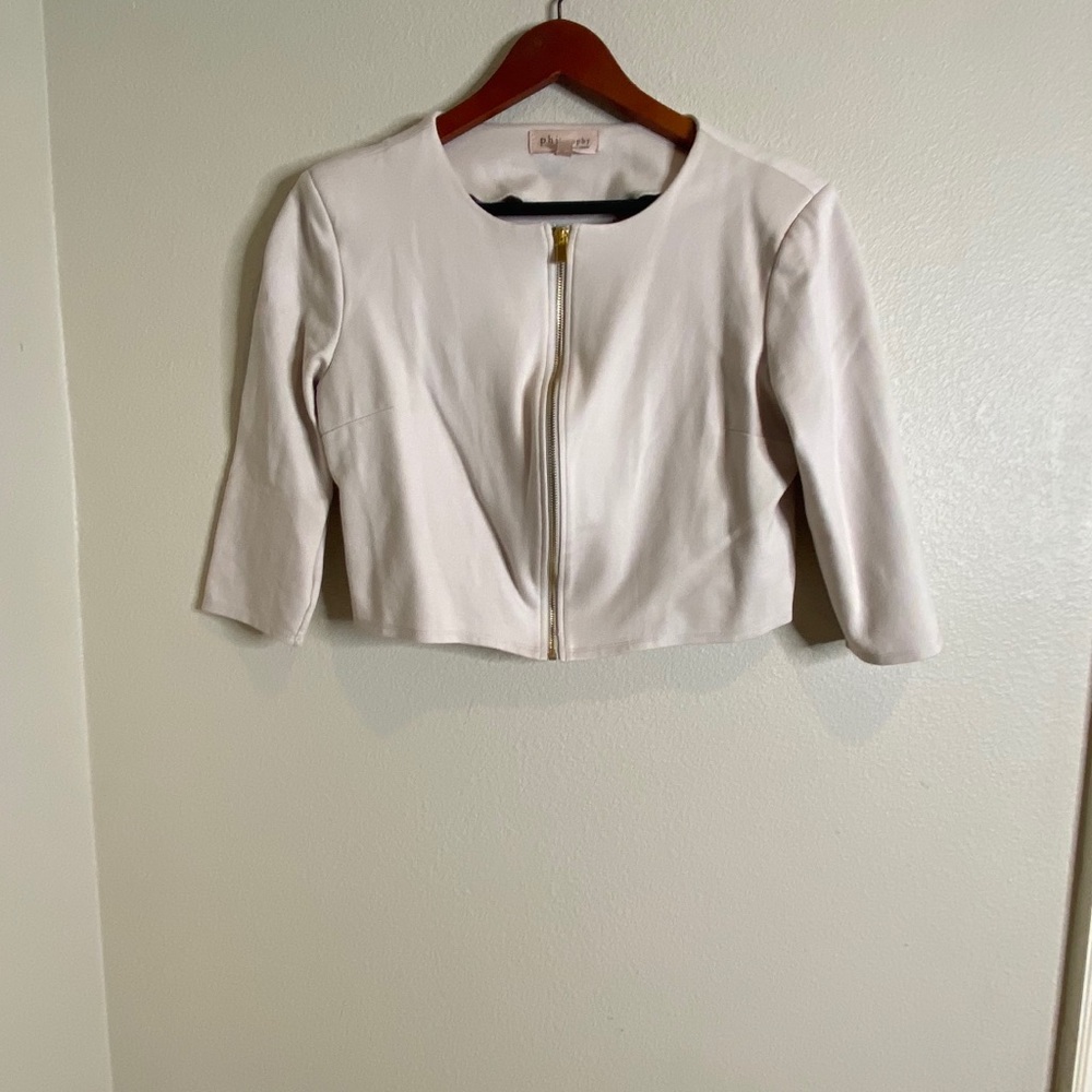 Cream Philosophy Medium 3/4 Inch Sleeve Blazer
